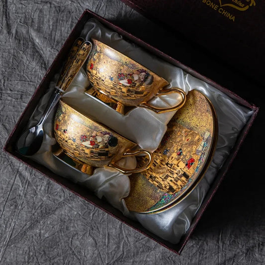 Klimt Kiss Ceramic Tea Set Gift