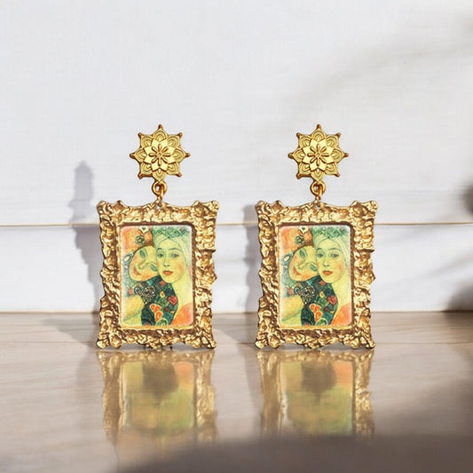 the klimt kiss earrings disco reign