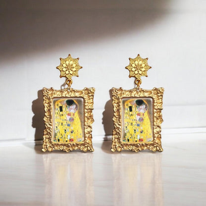 the klimt kiss earrings disco reign